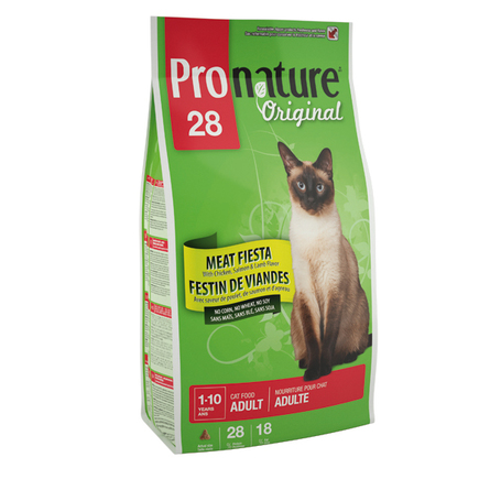 Pronature Original 28 Adult Meat Fiesta Сухой корм для взрослых кошек (с цыпленком, лососем и ягненком) – интернет-магазин Ле’Муррр